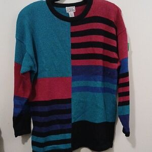 Casual Corner Colorblock Striped Sweater
